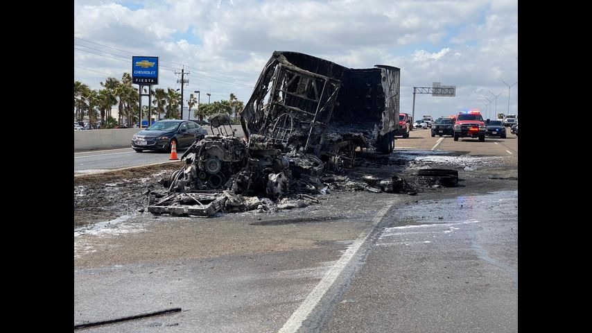 18-Wheeler Bursts Into Flames