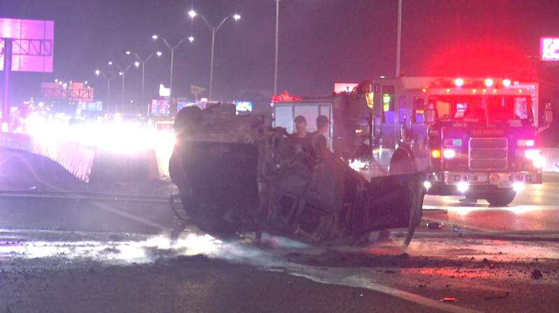 Vehicle of Sleepy Driver Rolls Over